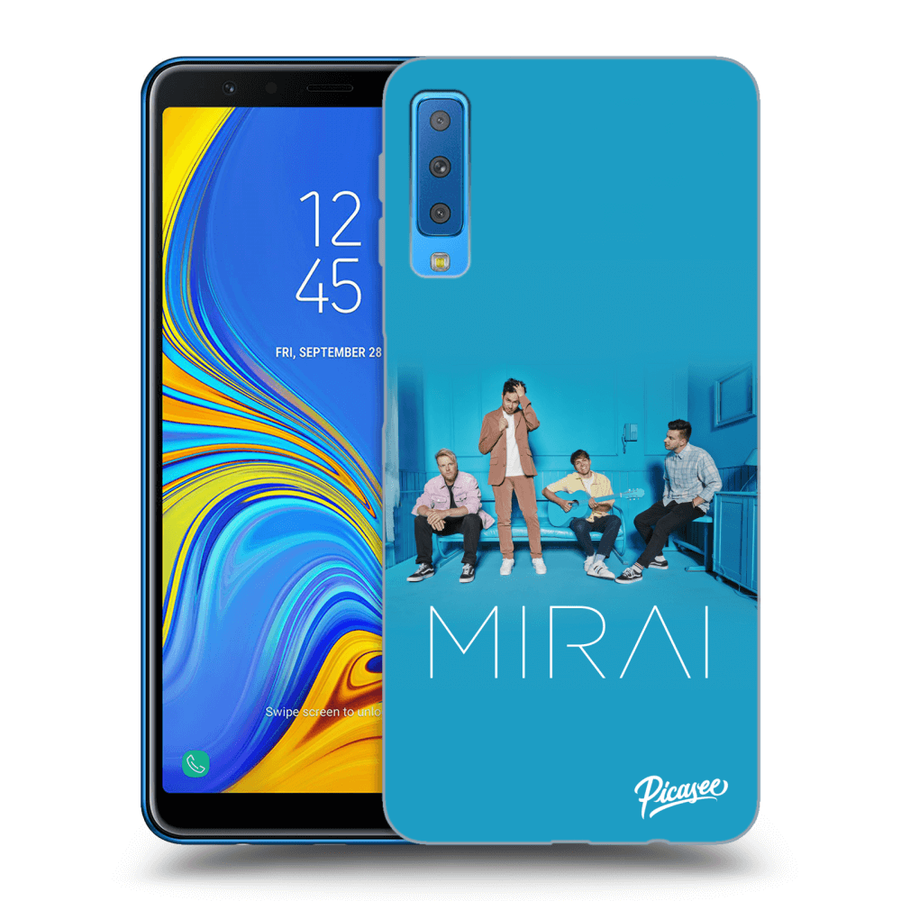 Picasee silikonový průhledný obal pro Samsung Galaxy A7 2018 A750F - Mirai - Blue