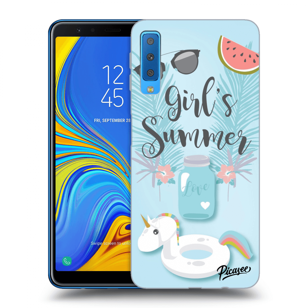 Picasee silikonový černý obal pro Samsung Galaxy A7 2018 A750F - Girls Summer