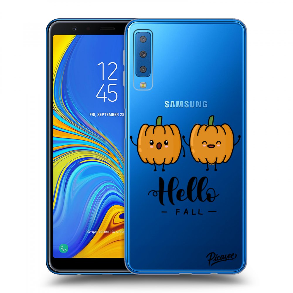 Picasee silikonový průhledný obal pro Samsung Galaxy A7 2018 A750F - Hallo Fall