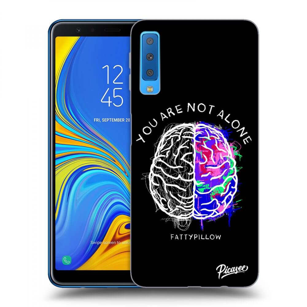 Picasee silikonový černý obal pro Samsung Galaxy A7 2018 A750F - Brain - White