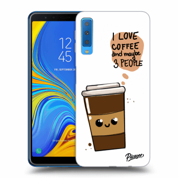 Picasee silikonový průhledný obal pro Samsung Galaxy A7 2018 A750F - Cute coffee
