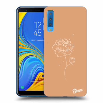 Picasee silikonový průhledný obal pro Samsung Galaxy A7 2018 A750F - Peonies