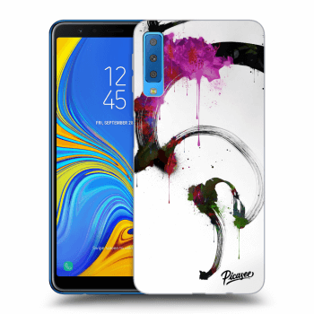 Picasee silikonový průhledný obal pro Samsung Galaxy A7 2018 A750F - Peony White