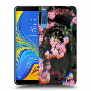 Picasee silikonový průhledný obal pro Samsung Galaxy A7 2018 A750F - Rosebush black