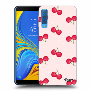 Picasee silikonový černý obal pro Samsung Galaxy A7 2018 A750F - Cherries