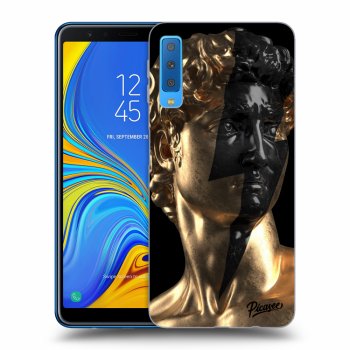 Picasee silikonový černý obal pro Samsung Galaxy A7 2018 A750F - Wildfire - Gold