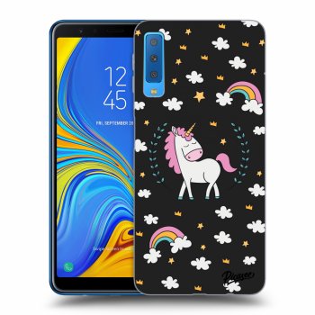 Picasee silikonový černý obal pro Samsung Galaxy A7 2018 A750F - Unicorn star heaven