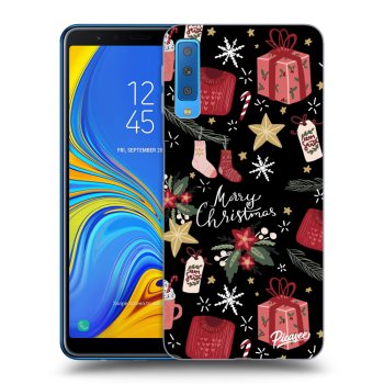 Picasee silikonový černý obal pro Samsung Galaxy A7 2018 A750F - Christmas