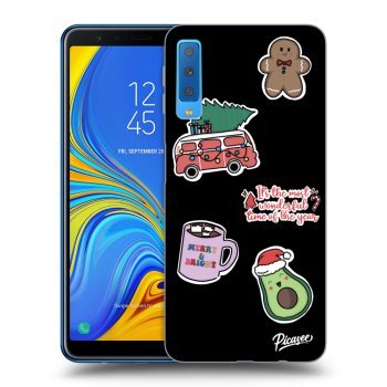 Picasee silikonový černý obal pro Samsung Galaxy A7 2018 A750F - Christmas Stickers