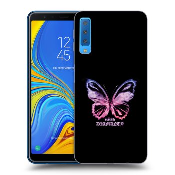 Picasee silikonový průhledný obal pro Samsung Galaxy A7 2018 A750F - Diamanty Purple