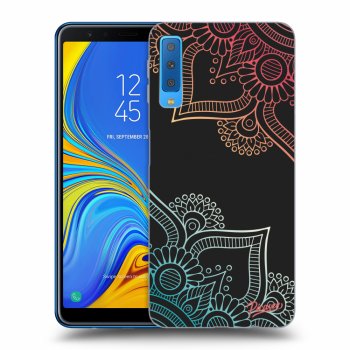 Picasee silikonový černý obal pro Samsung Galaxy A7 2018 A750F - Flowers pattern