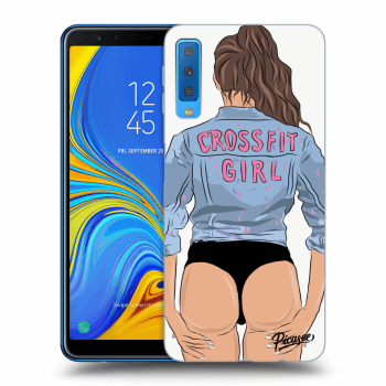 Picasee silikonový průhledný obal pro Samsung Galaxy A7 2018 A750F - Crossfit girl - nickynellow