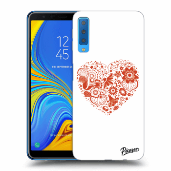 Picasee silikonový průhledný obal pro Samsung Galaxy A7 2018 A750F - Big heart