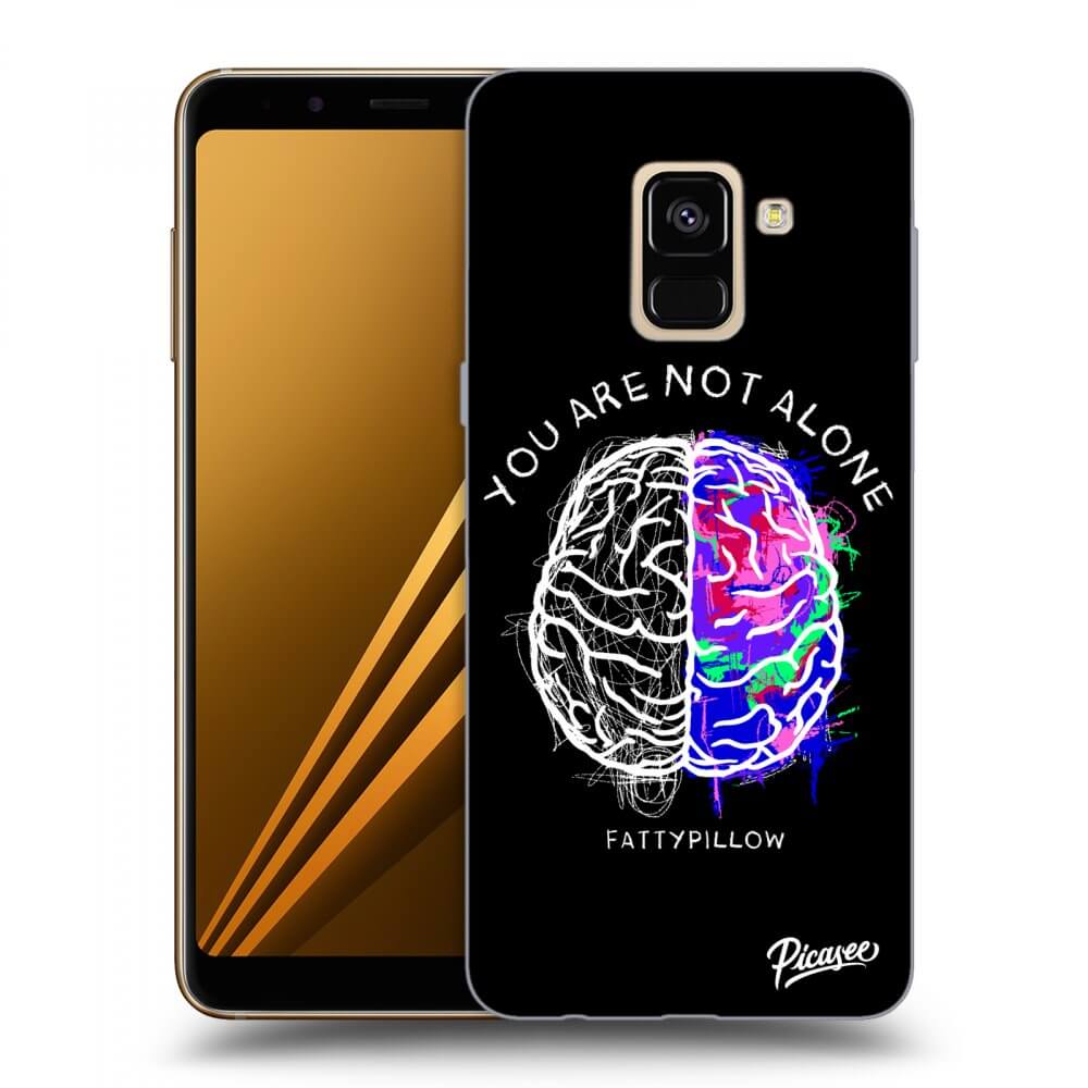 Picasee silikonový průhledný obal pro Samsung Galaxy A8 2018 A530F - Brain - White