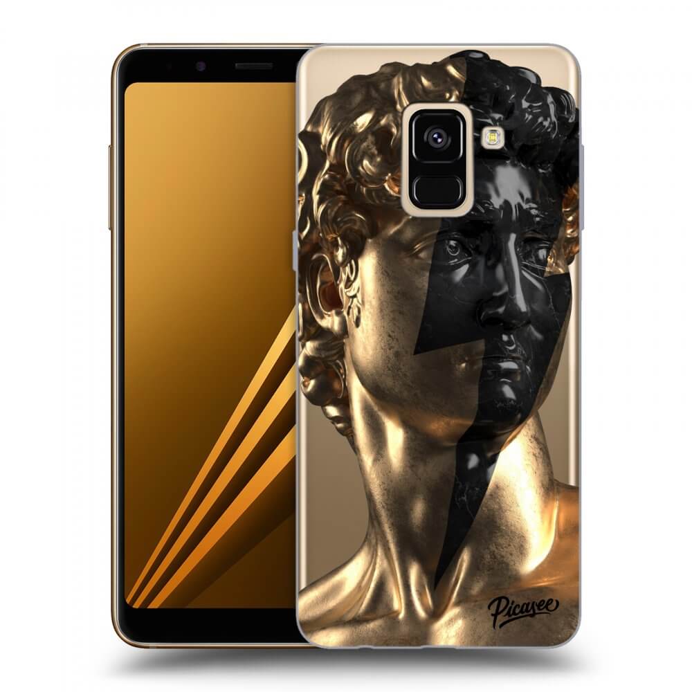 Picasee silikonový průhledný obal pro Samsung Galaxy A8 2018 A530F - Wildfire - Gold