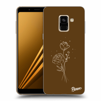 Picasee silikonový průhledný obal pro Samsung Galaxy A8 2018 A530F - Brown flowers