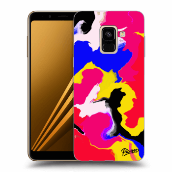 Picasee silikonový průhledný obal pro Samsung Galaxy A8 2018 A530F - Watercolor