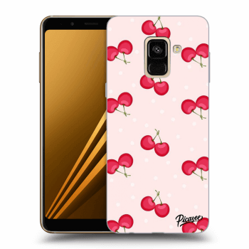Picasee silikonový průhledný obal pro Samsung Galaxy A8 2018 A530F - Cherries