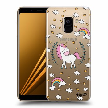 Picasee silikonový průhledný obal pro Samsung Galaxy A8 2018 A530F - Unicorn star heaven