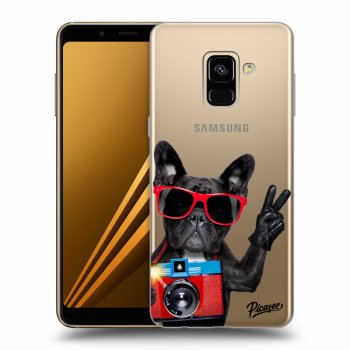 Picasee silikonový průhledný obal pro Samsung Galaxy A8 2018 A530F - French Bulldog