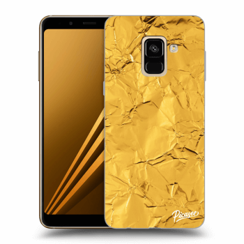 Picasee silikonový průhledný obal pro Samsung Galaxy A8 2018 A530F - Gold