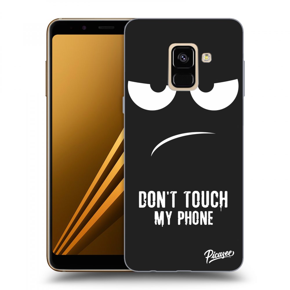 Picasee silikonový černý obal pro Samsung Galaxy A8 2018 A530F - Don't Touch My Phone