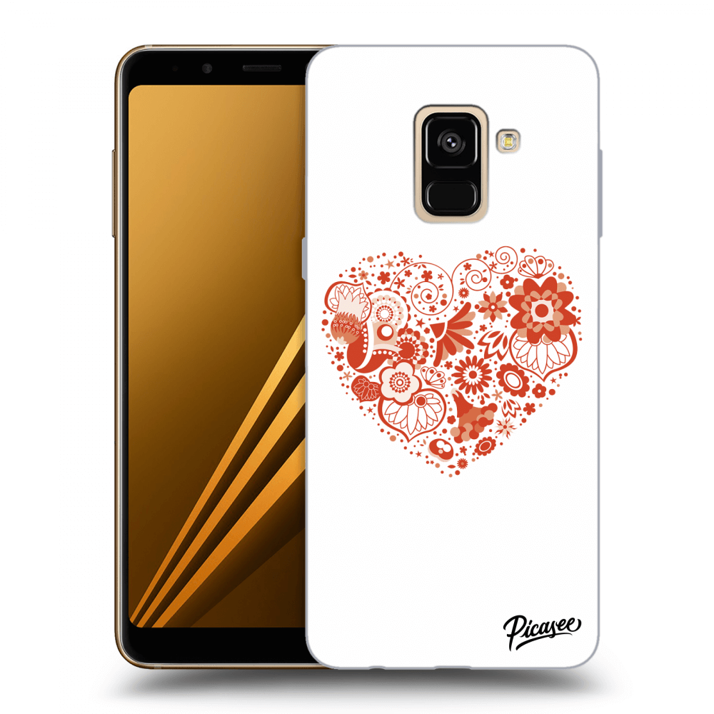 Picasee silikonový průhledný obal pro Samsung Galaxy A8 2018 A530F - Big heart