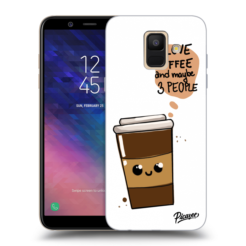 Picasee silikonový průhledný obal pro Samsung Galaxy A6 A600F - Cute coffee