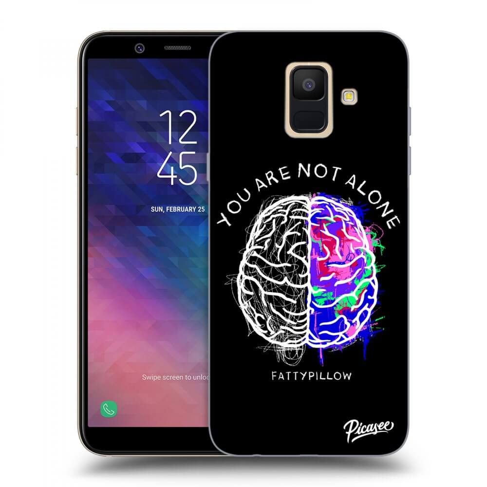 Picasee silikonový průhledný obal pro Samsung Galaxy A6 A600F - Brain - White
