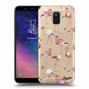 Picasee silikonový průhledný obal pro Samsung Galaxy A6 A600F - Flamingos