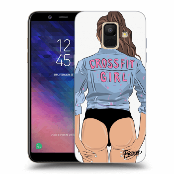 Picasee silikonový průhledný obal pro Samsung Galaxy A6 A600F - Crossfit girl - nickynellow