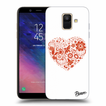 Picasee silikonový průhledný obal pro Samsung Galaxy A6 A600F - Big heart