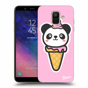 Picasee silikonový průhledný obal pro Samsung Galaxy A6 A600F - Ice Cream Panda