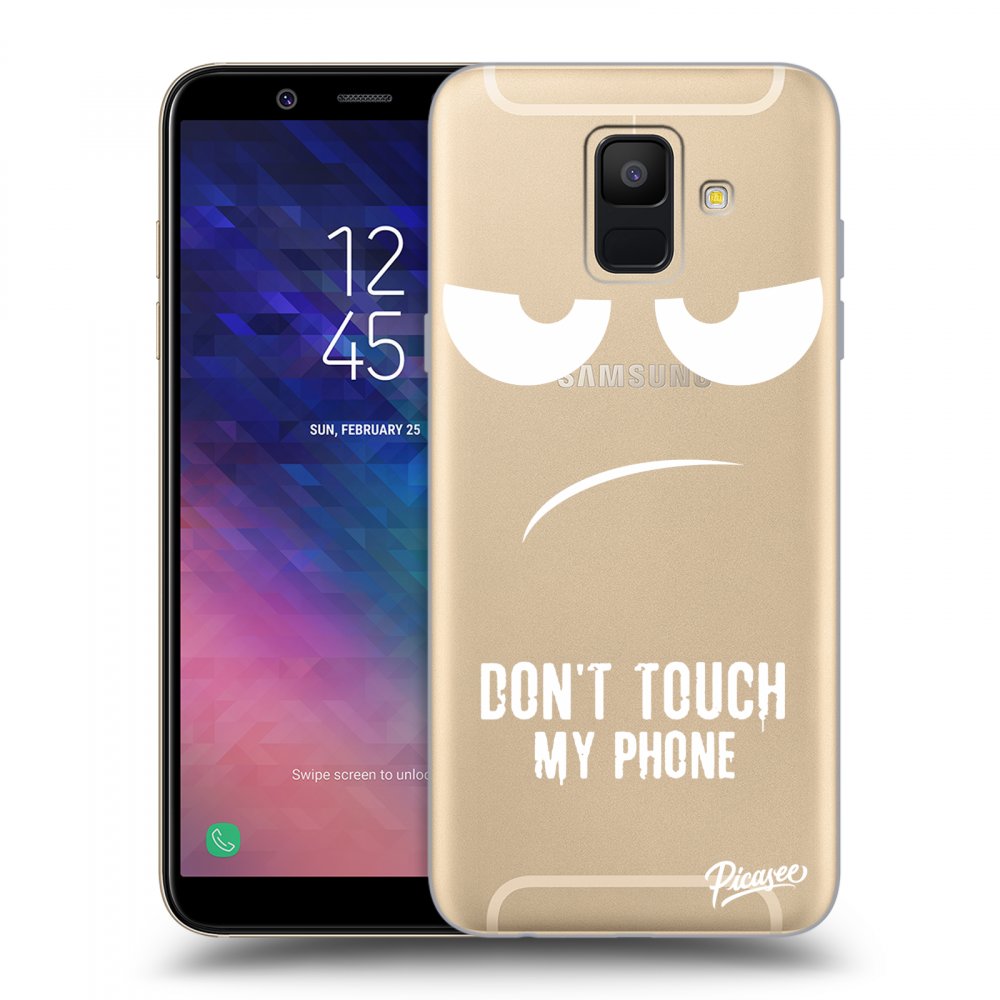 Picasee silikonový průhledný obal pro Samsung Galaxy A6 A600F - Don't Touch My Phone