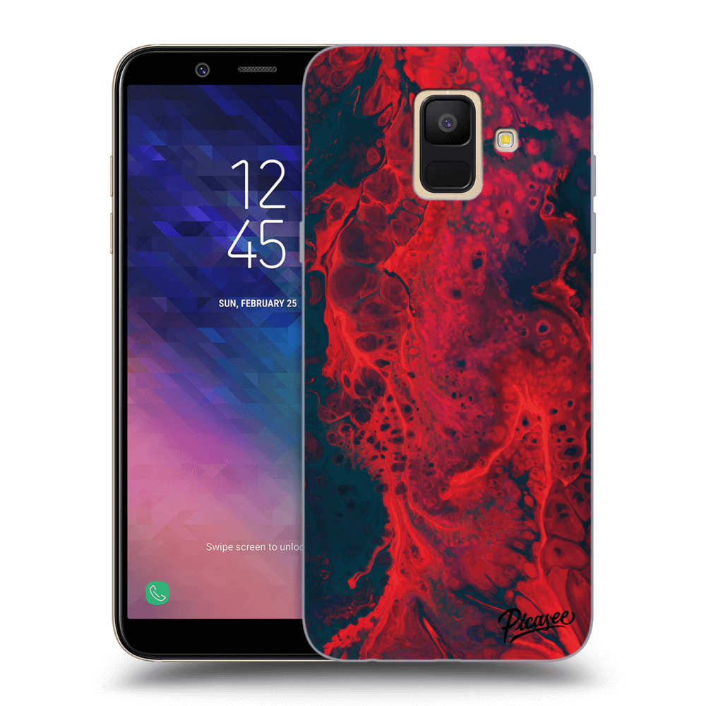 Picasee silikonový průhledný obal pro Samsung Galaxy A6 A600F - Organic red