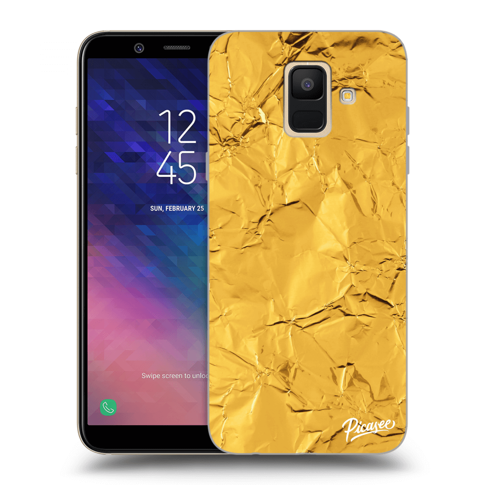 Picasee silikonový průhledný obal pro Samsung Galaxy A6 A600F - Gold