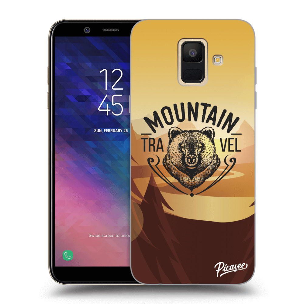 Picasee silikonový průhledný obal pro Samsung Galaxy A6 A600F - Mountain bear