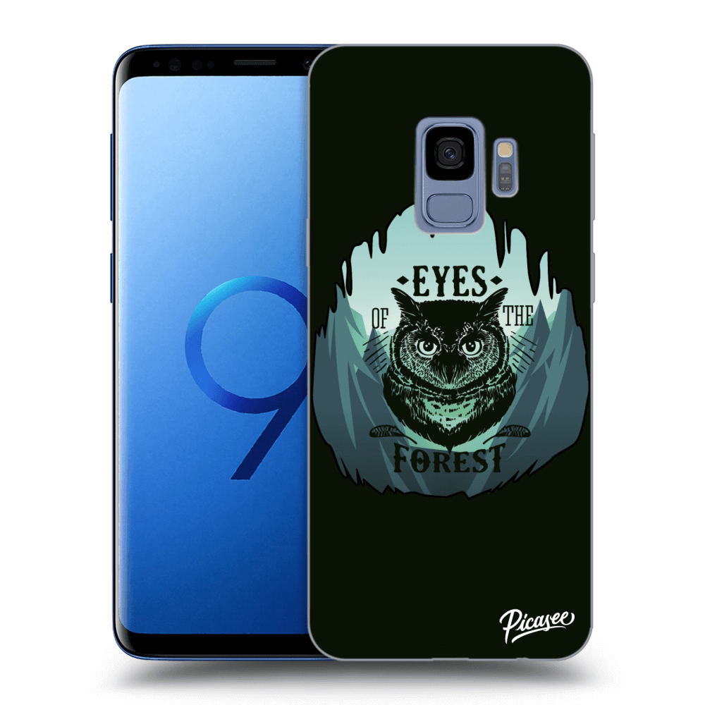 Picasee silikonový černý obal pro Samsung Galaxy S9 G960F - Forest owl