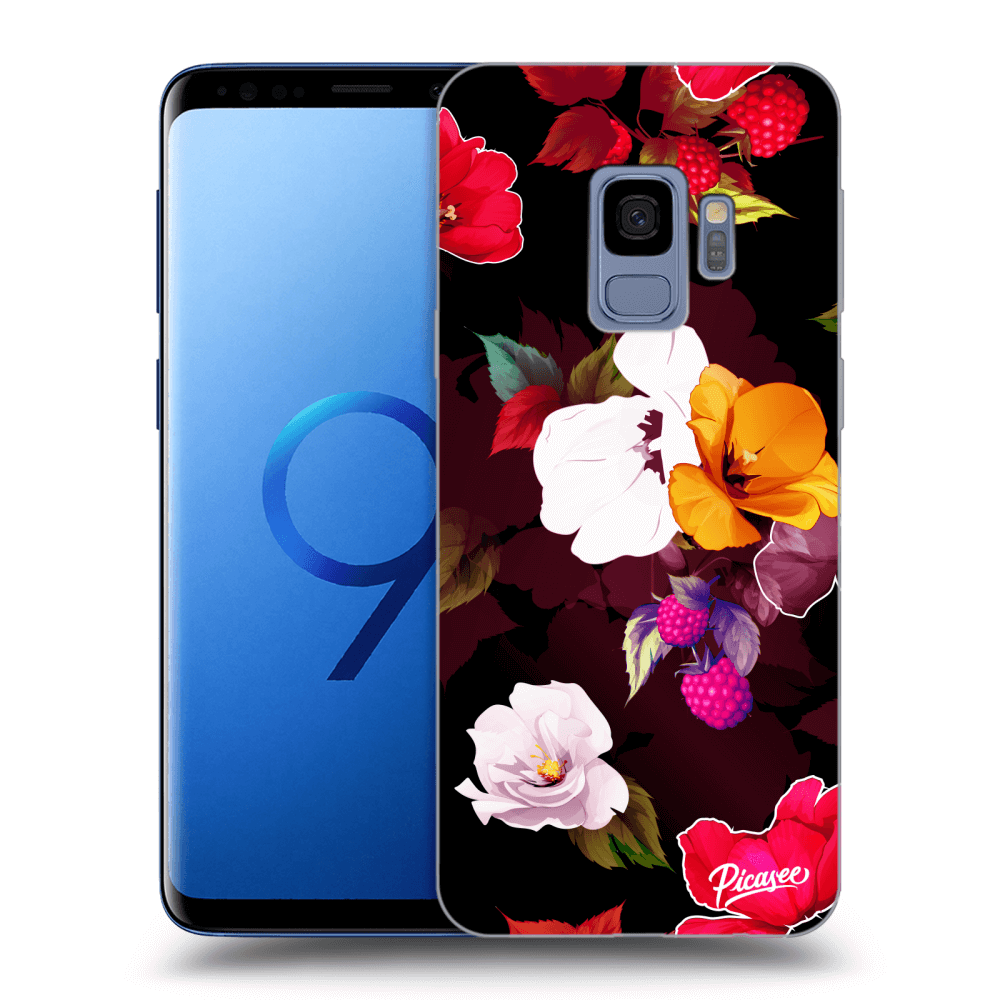 Picasee silikonový černý obal pro Samsung Galaxy S9 G960F - Flowers and Berries