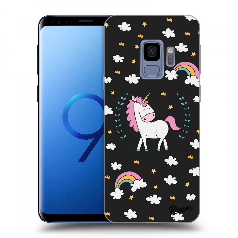 Picasee silikonový černý obal pro Samsung Galaxy S9 G960F - Unicorn star heaven