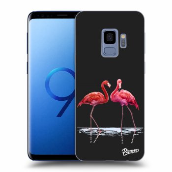 Picasee silikonový černý obal pro Samsung Galaxy S9 G960F - Flamingos couple
