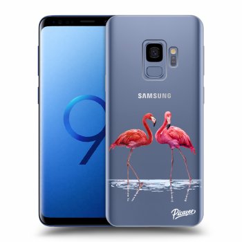 Picasee silikonový průhledný obal pro Samsung Galaxy S9 G960F - Flamingos couple