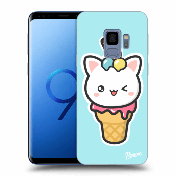 Picasee silikonový černý obal pro Samsung Galaxy S9 G960F - Ice Cream Cat