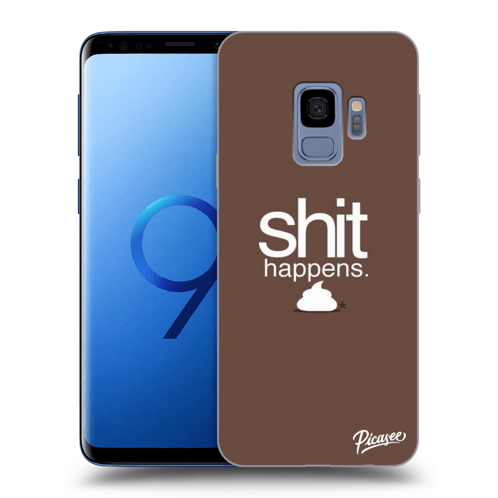 Picasee silikonový černý obal pro Samsung Galaxy S9 G960F - Shit happens