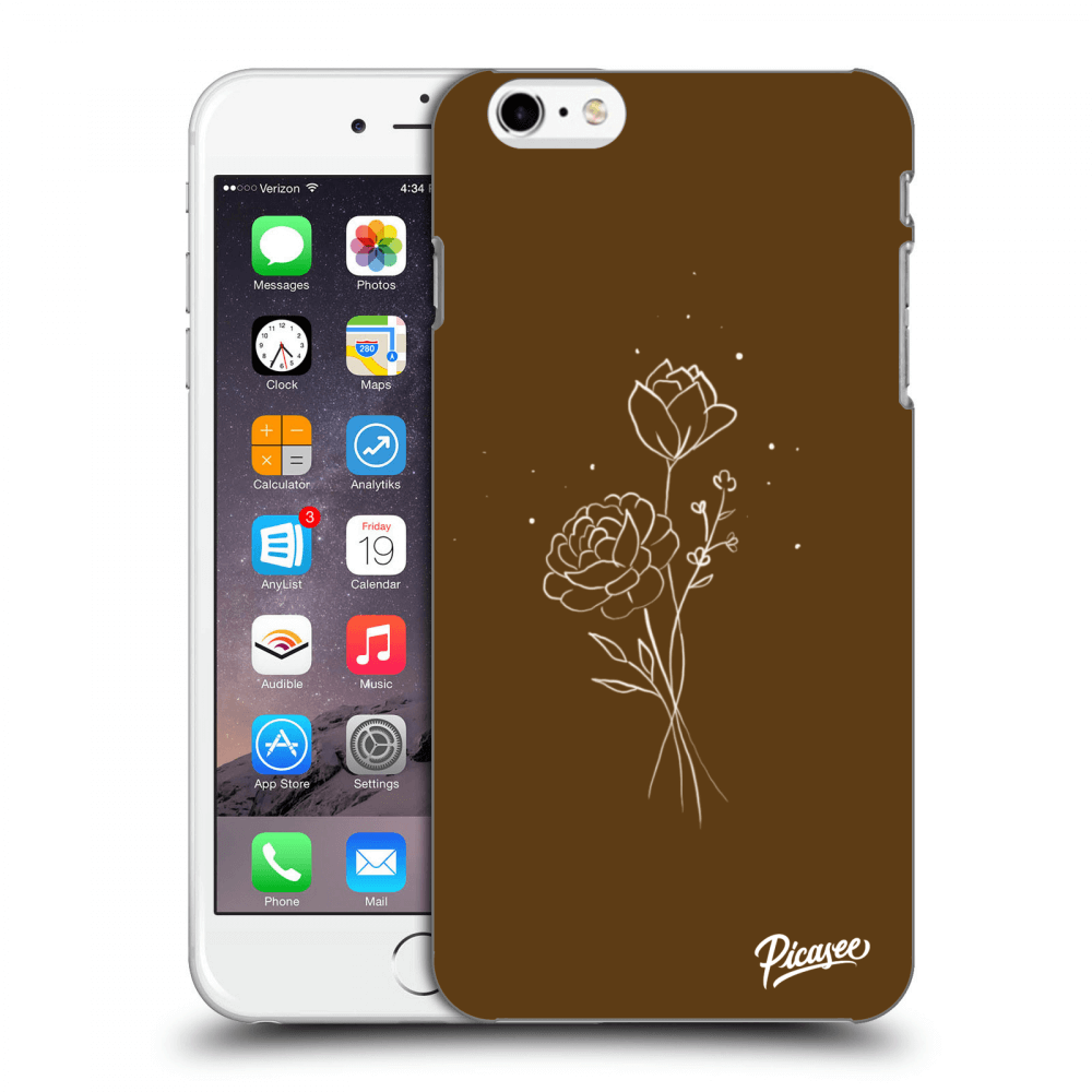 Silikonový černý Obal Pro Apple IPhone 6 Plus/6S Plus - Brown Flowers