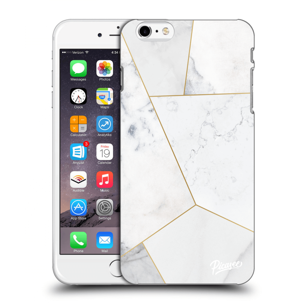 Picasee silikonový černý obal pro Apple iPhone 6 Plus/6S Plus - White tile