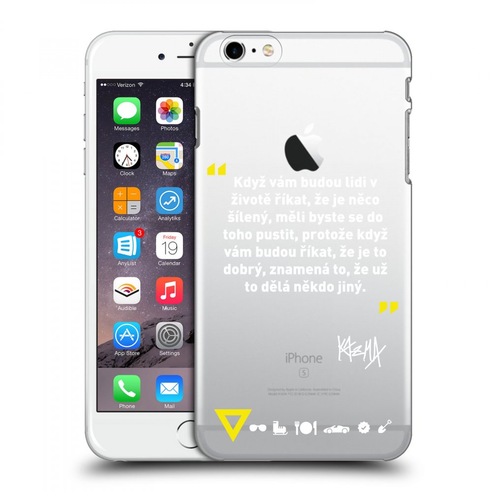 Picasee silikonový průhledný obal pro Apple iPhone 6 Plus/6S Plus - Kazma - MĚLI BYSTE SE DO TOHO PUSTIT