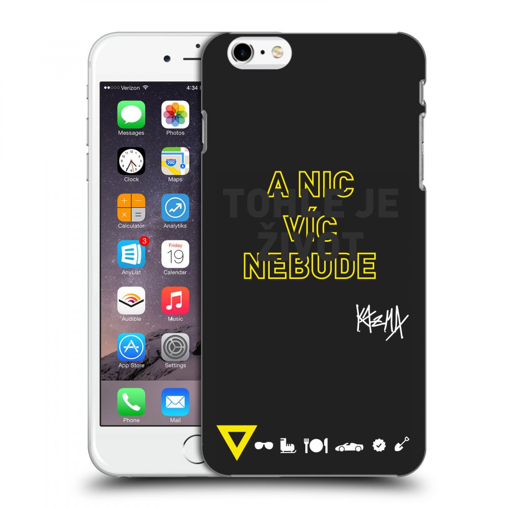 Picasee silikonový černý obal pro Apple iPhone 6 Plus/6S Plus - Kazma - TOHLE JE ŽIVOT A NIC VÍC NEBUDE