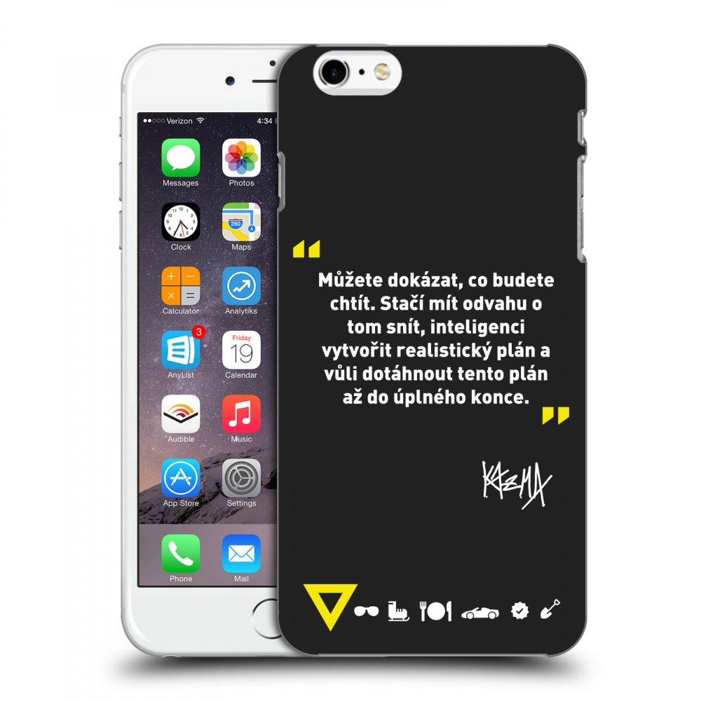 Picasee silikonový černý obal pro Apple iPhone 6 Plus/6S Plus - Kazma - MŮŽETE DOKÁZAT, CO BUDETE CHTÍT