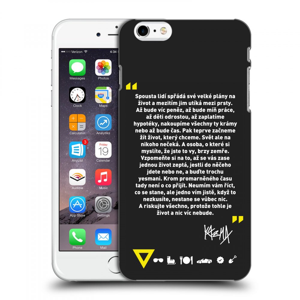 Picasee silikonový černý obal pro Apple iPhone 6 Plus/6S Plus - Kazma - BUĎTE TROCHU YESMANI